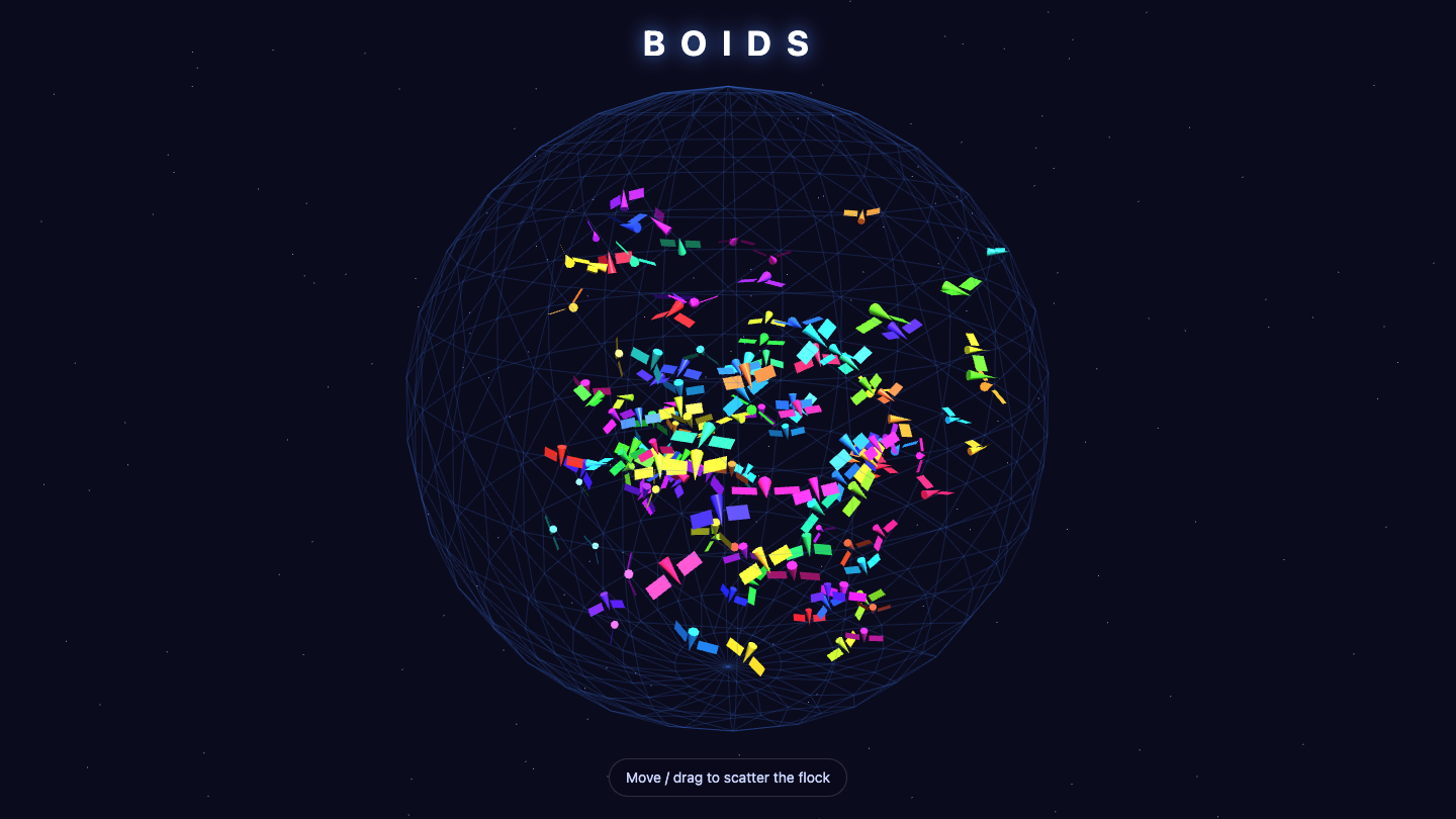 DeepSeek V4 Flash one-shot build of Boids — GoldieBench AI benchmark screenshot