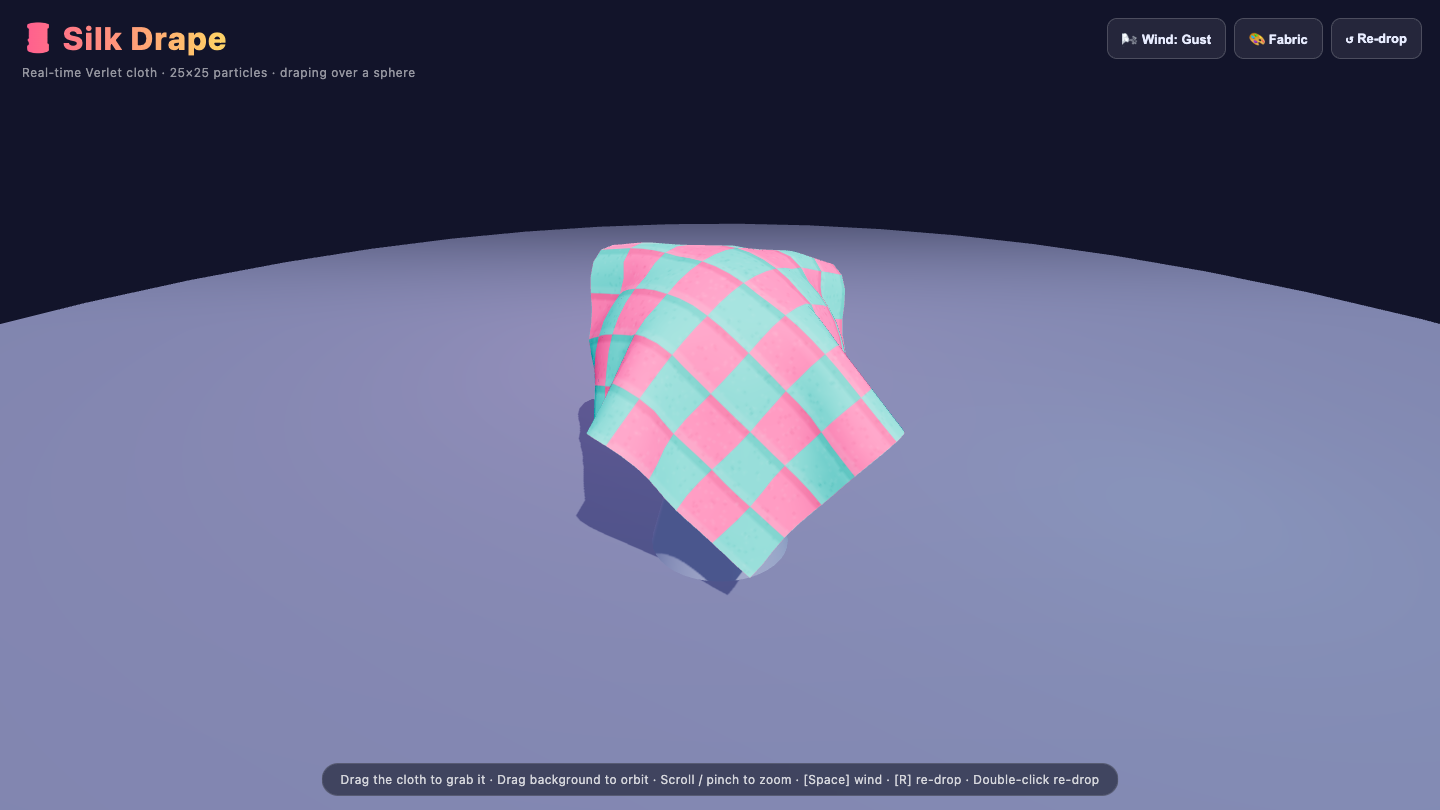 Kimi K3 one-shot build of Cloth — GoldieBench AI benchmark screenshot