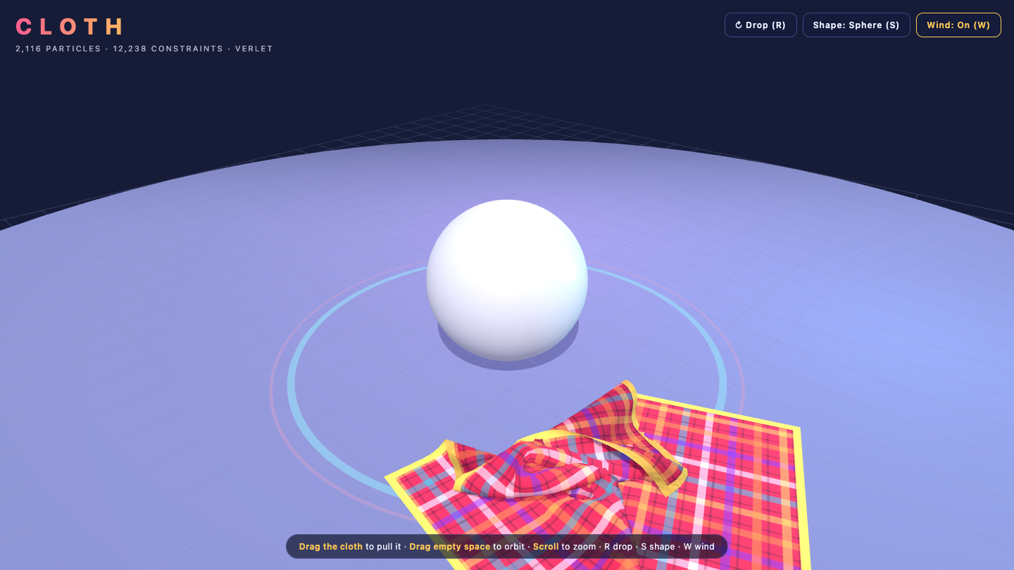 Claude Opus 5.5 one-shot build of Cloth — GoldieBench AI benchmark screenshot