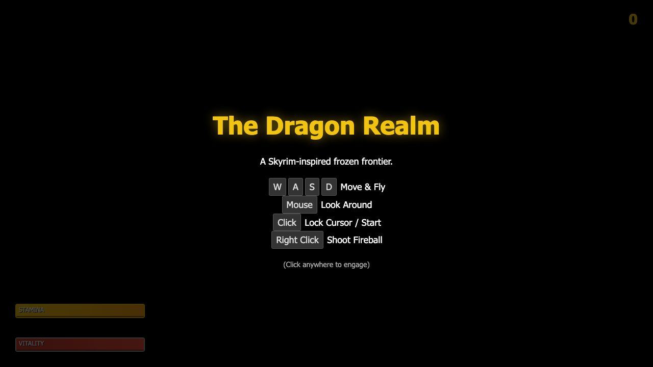 Ornith 1.0 one-shot build of Dragonrealm — GoldieBench AI benchmark screenshot
