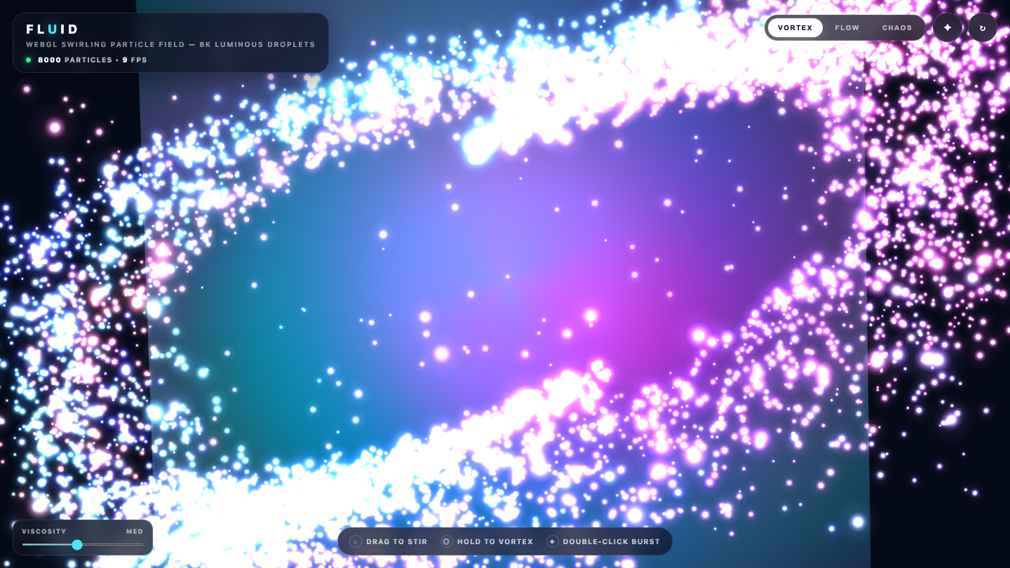 Muse Spark 1.2 one-shot build of Fluid — GoldieBench AI benchmark screenshot
