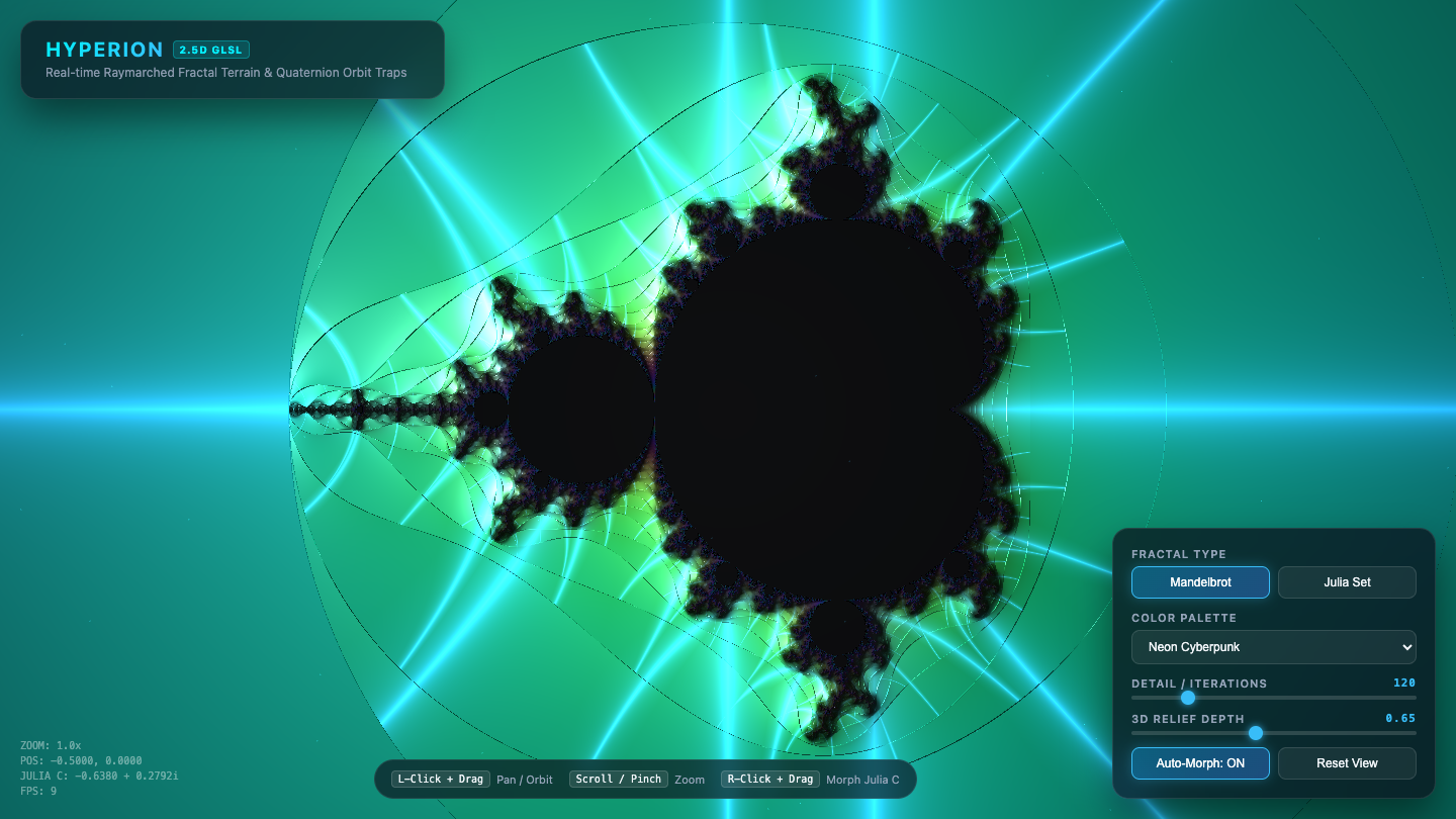 Gemini 3.6 Flash one-shot build of Fractal — GoldieBench AI benchmark screenshot