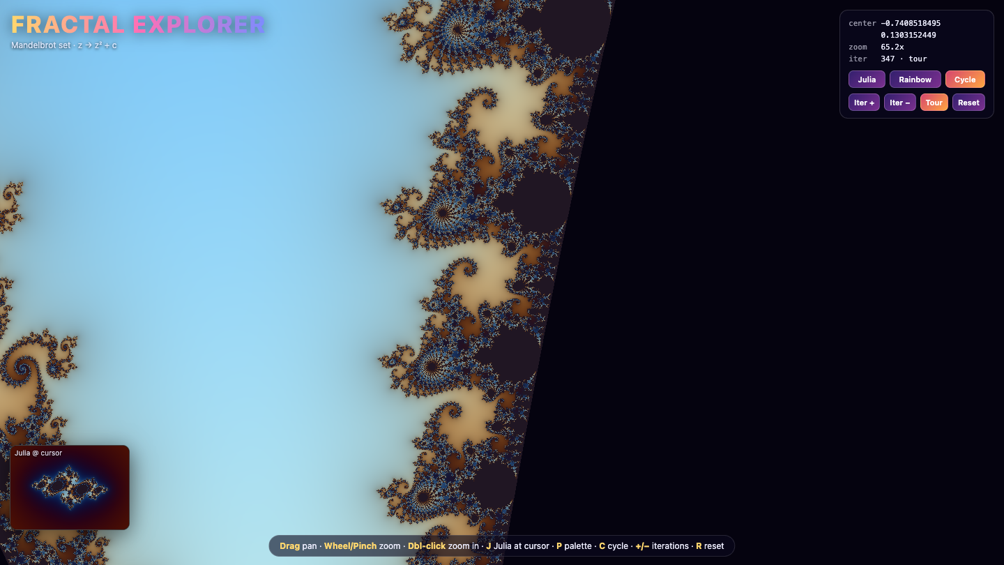 Claude Opus 5.5 one-shot build of Fractal — GoldieBench AI benchmark screenshot