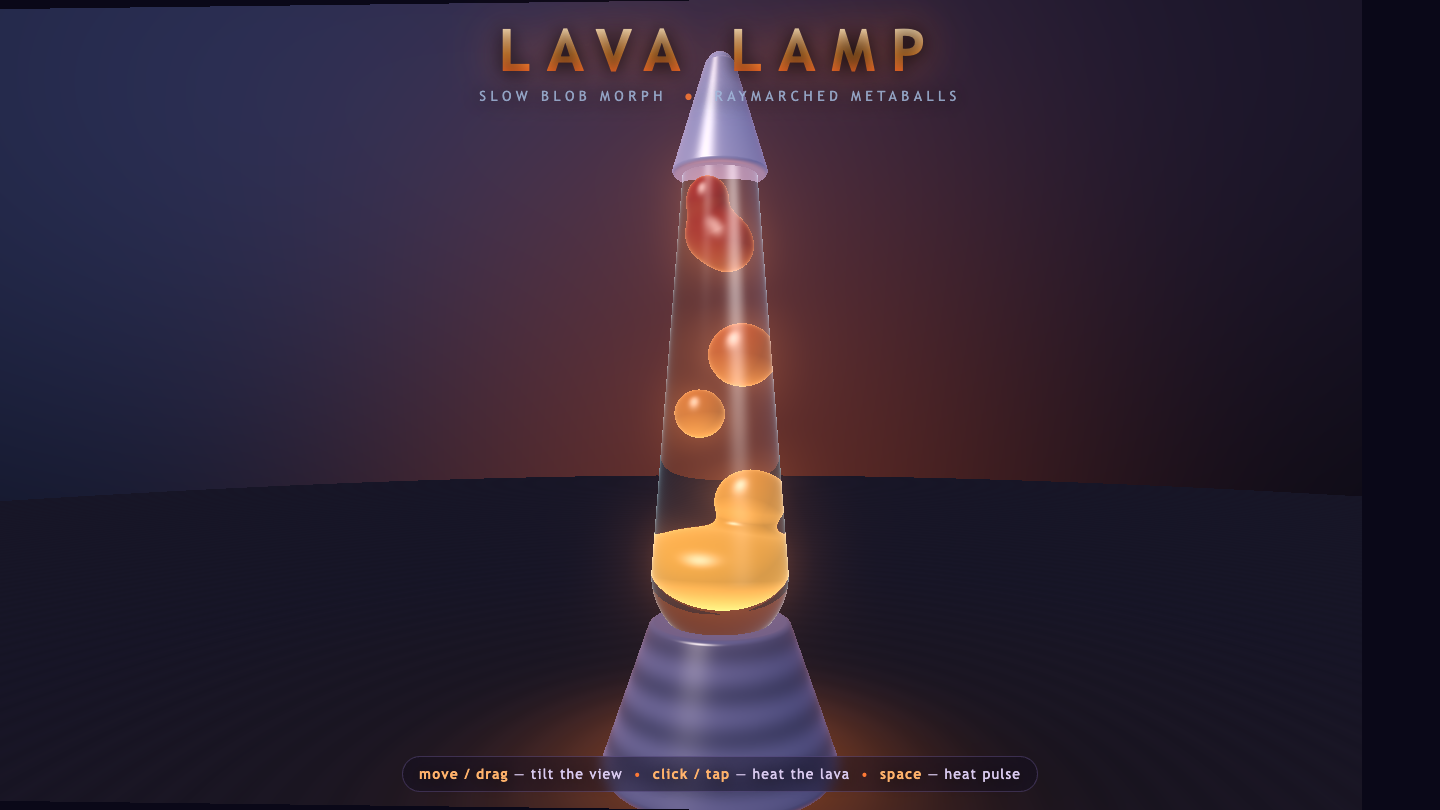 MiMo-V2.6 Pro one-shot build of Lavalamp — GoldieBench AI benchmark screenshot