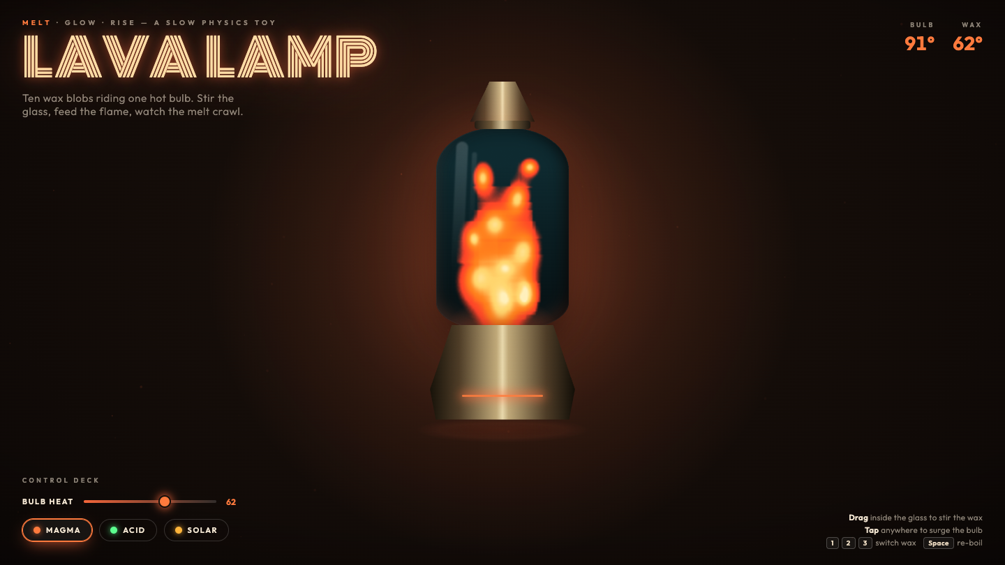 Qwen 3.8 one-shot build of Lavalamp — GoldieBench AI benchmark screenshot