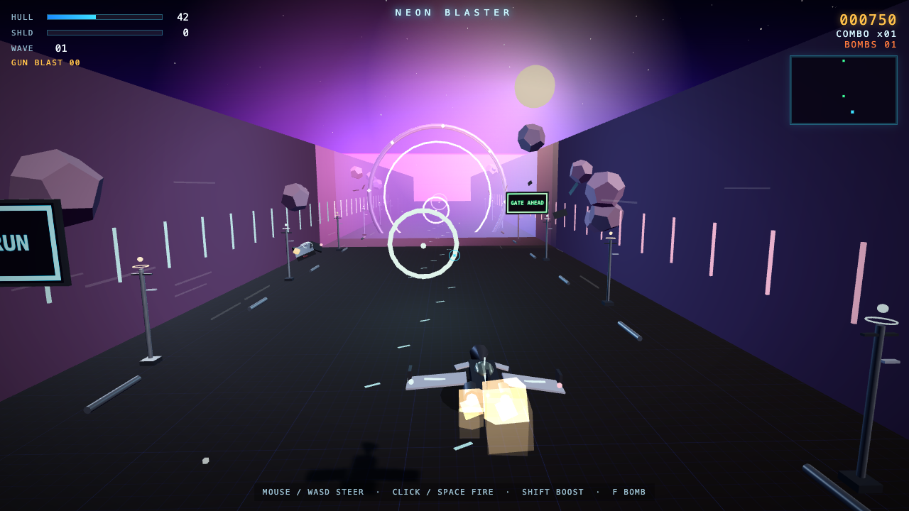 Grok 4.7 on Neonblaster