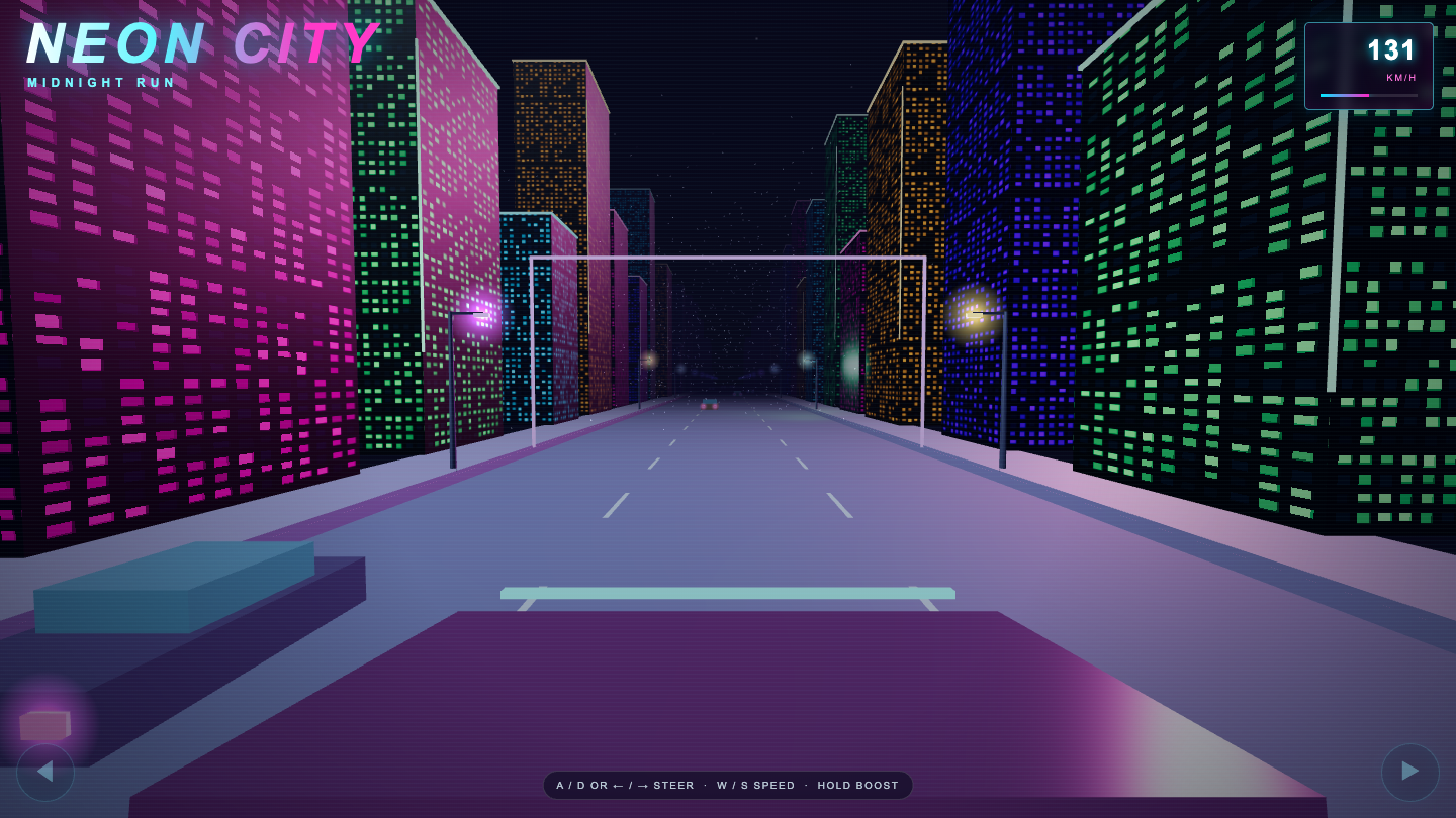 GPT-5.6 Sol one-shot build of Neoncity — GoldieBench AI benchmark screenshot