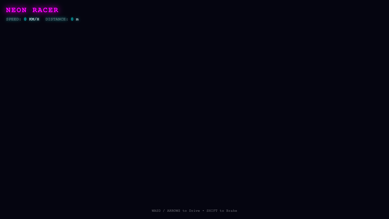 Ornith 1.0 one-shot build of Neonracer — GoldieBench AI benchmark screenshot