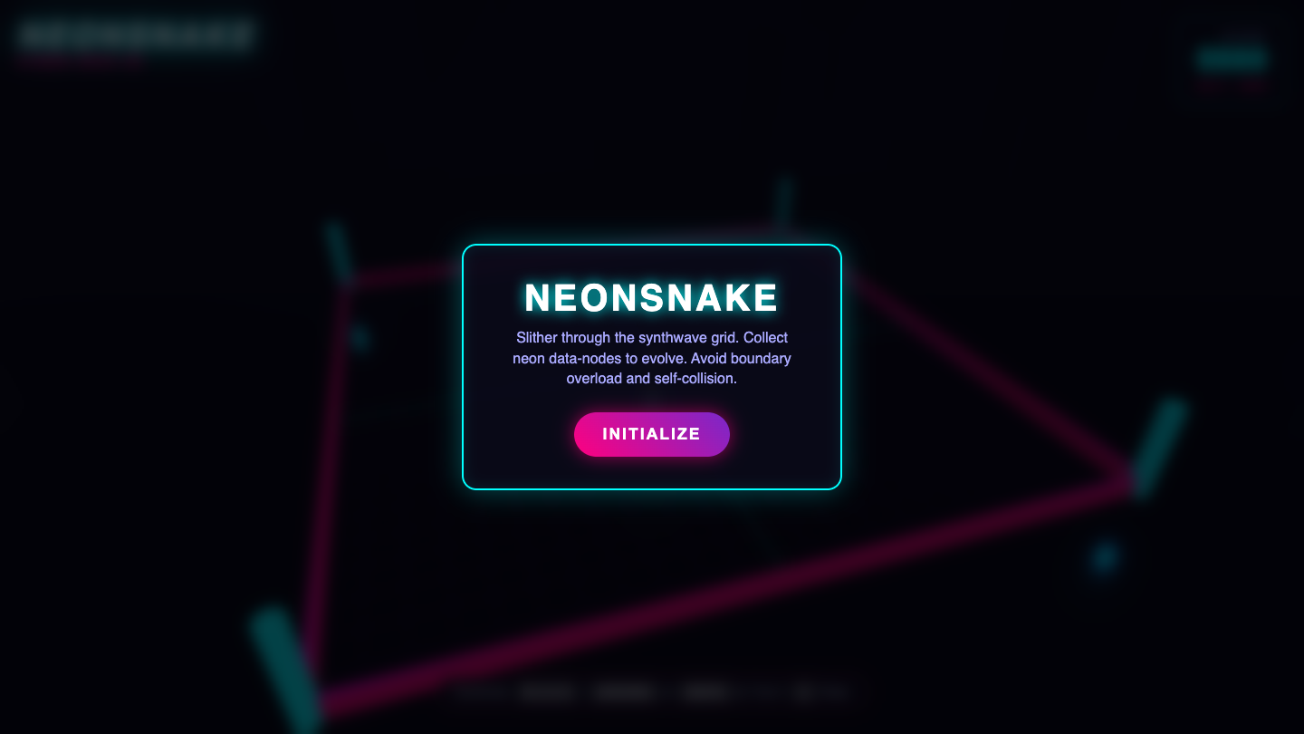 Gemini 3.6 Flash one-shot build of Neonsnake — GoldieBench AI benchmark screenshot