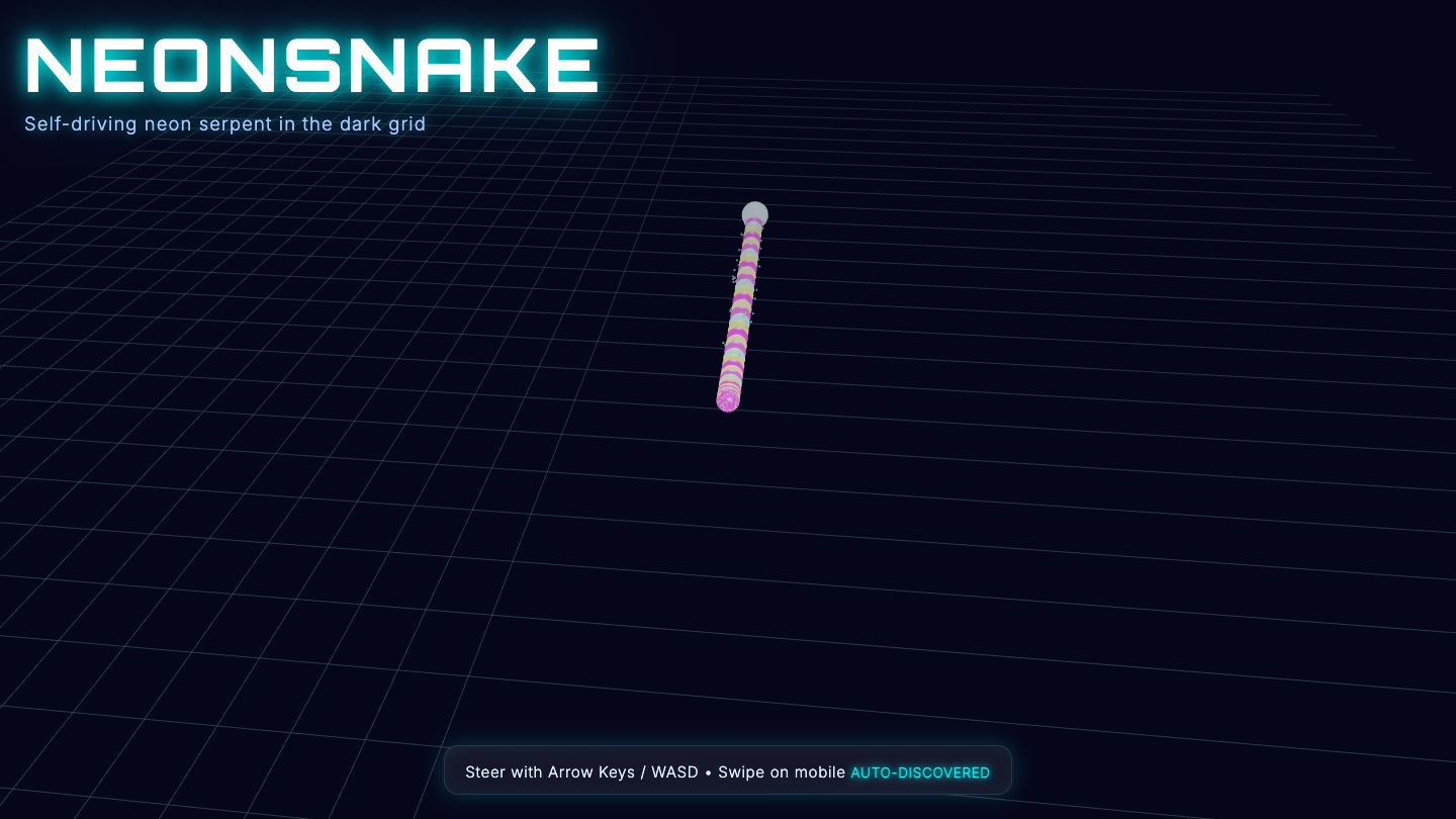 Inkling one-shot build of Neonsnake — GoldieBench AI benchmark screenshot