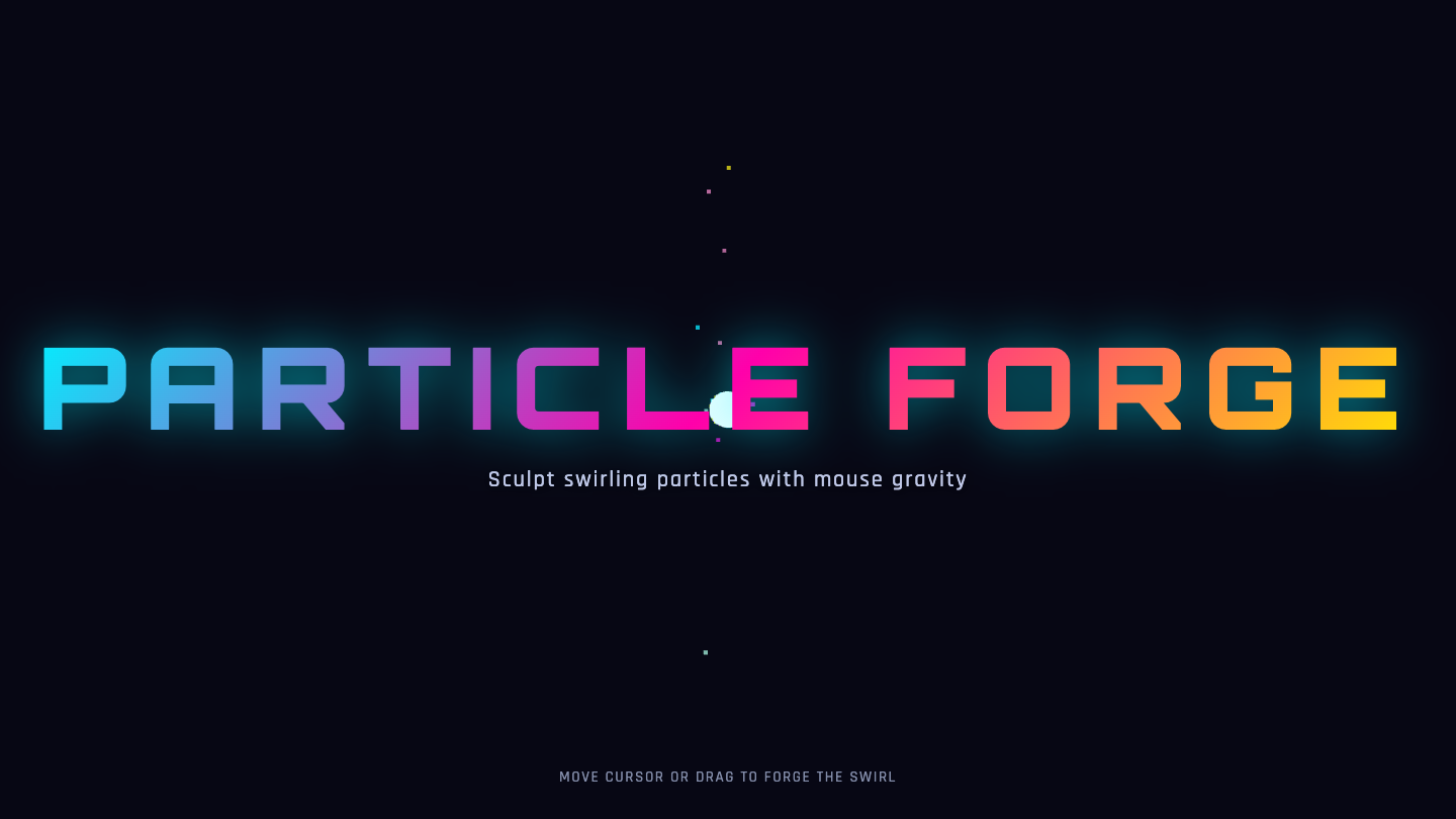 Inkling one-shot build of Particleforge — GoldieBench AI benchmark screenshot