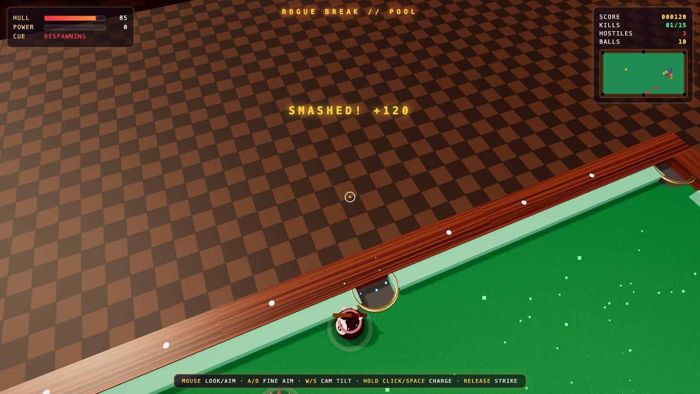 Claude Opus 5.5 one-shot build of Pool — GoldieBench AI benchmark screenshot