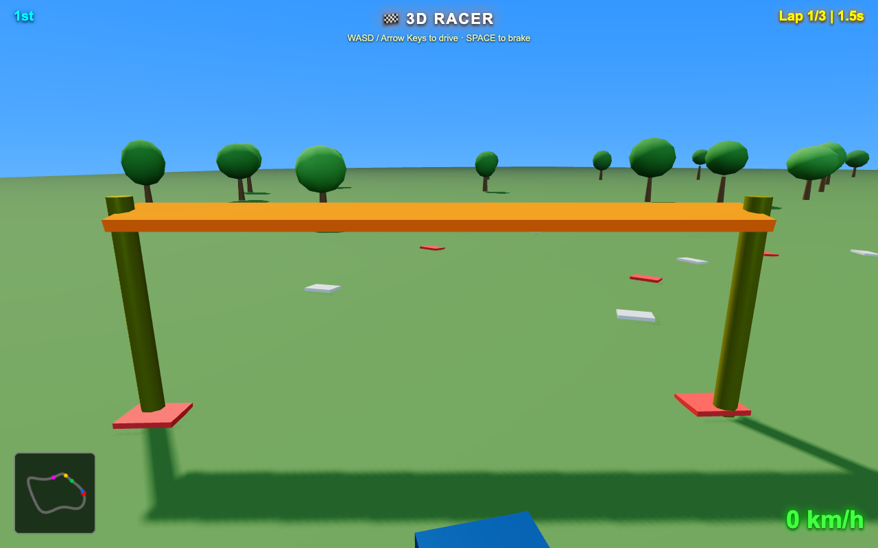 Qwable 5 27B Coder one-shot build of Racing — GoldieBench AI benchmark screenshot