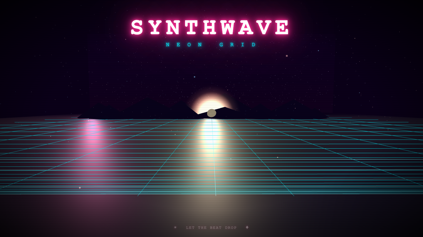 DeepSeek V4 Pro one-shot build of Synthwave — GoldieBench AI benchmark screenshot