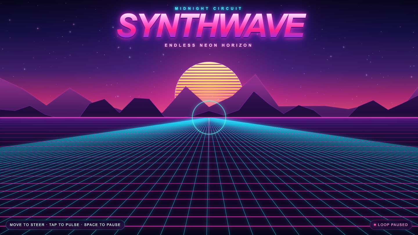 GPT-5.6 Sol one-shot build of Synthwave — GoldieBench AI benchmark screenshot