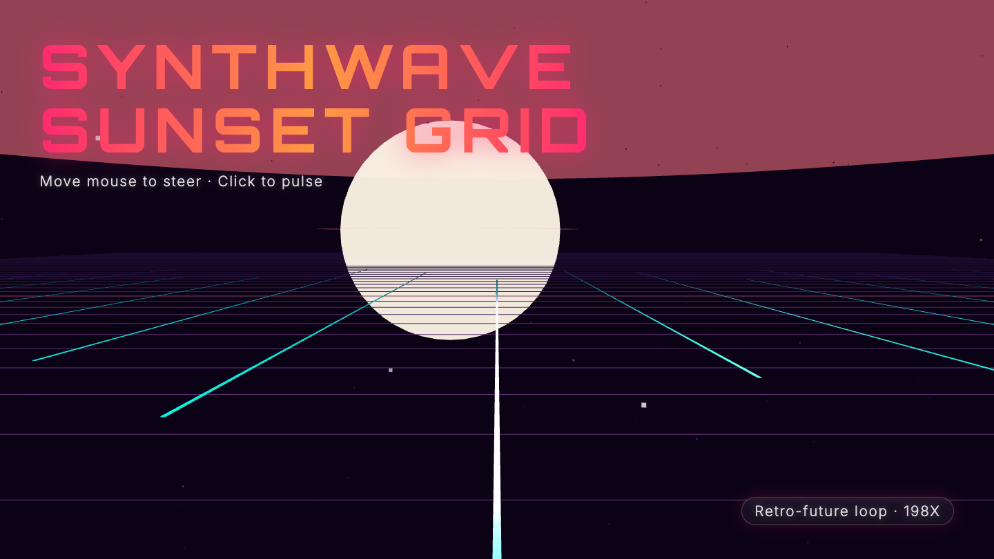 Inkling one-shot build of Synthwave — GoldieBench AI benchmark screenshot