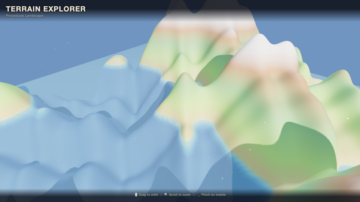 DeepSeek V4 Pro one-shot build of Terrain — GoldieBench AI benchmark screenshot