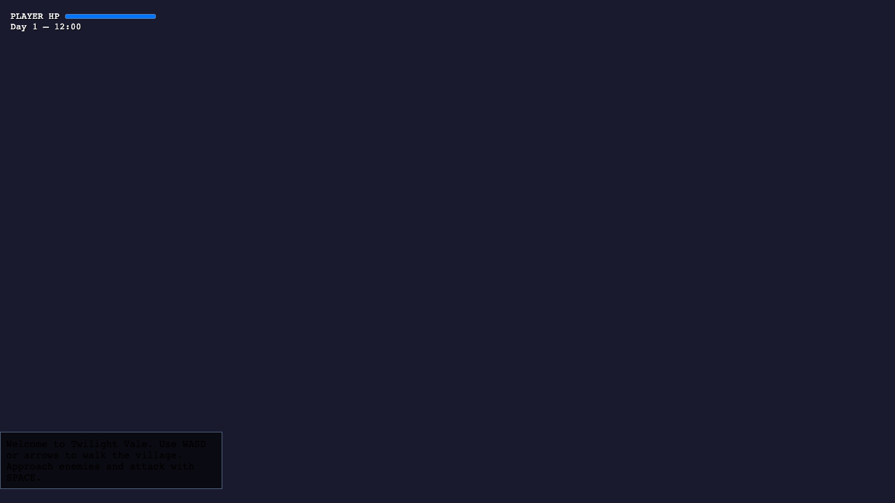 Gemma-4 12B Coder one-shot build of Twilightvale — GoldieBench AI benchmark screenshot