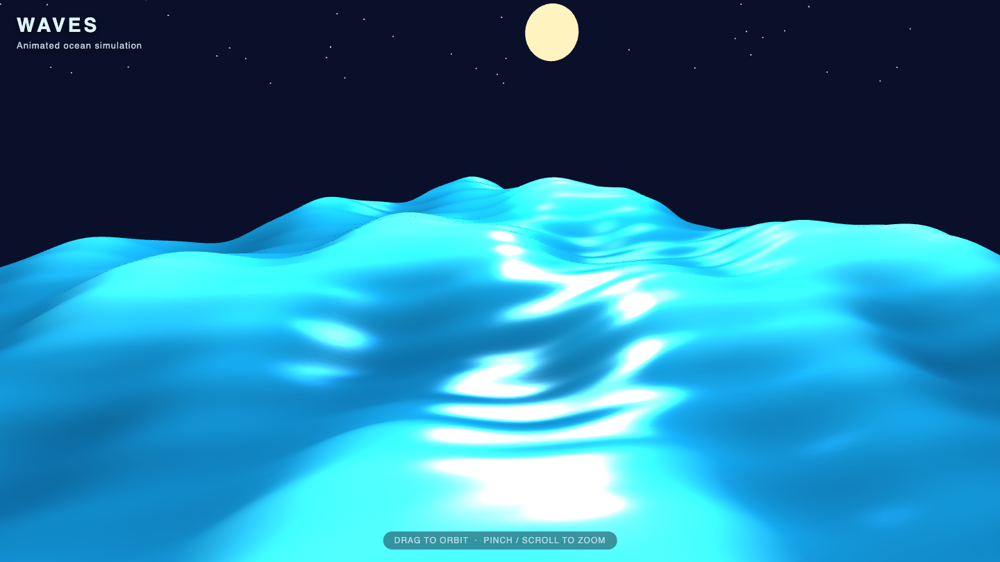 DeepSeek V4 Flash one-shot build of Waves — GoldieBench AI benchmark screenshot
