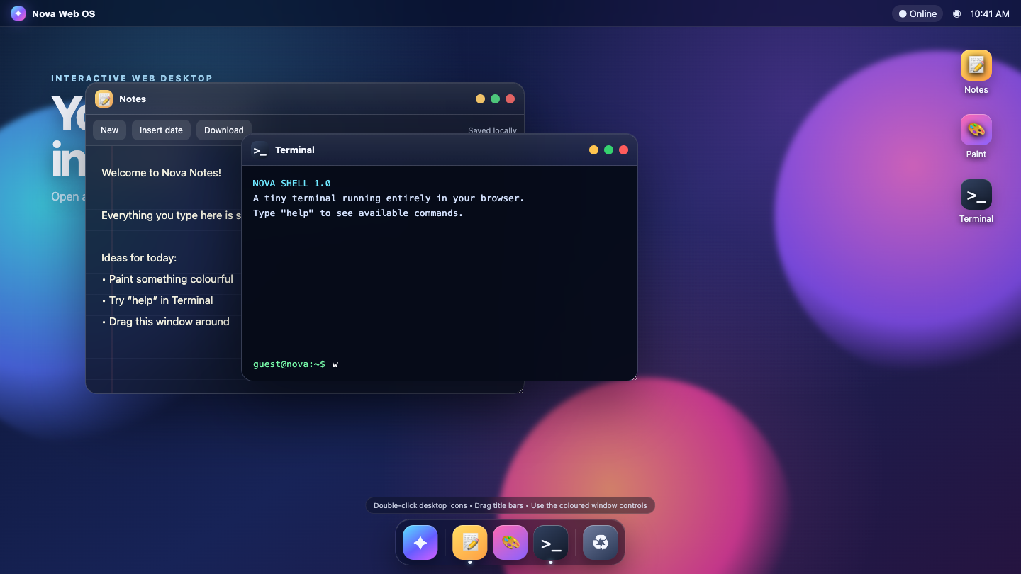 GPT-5.6 Sol one-shot build of Webos — GoldieBench AI benchmark screenshot