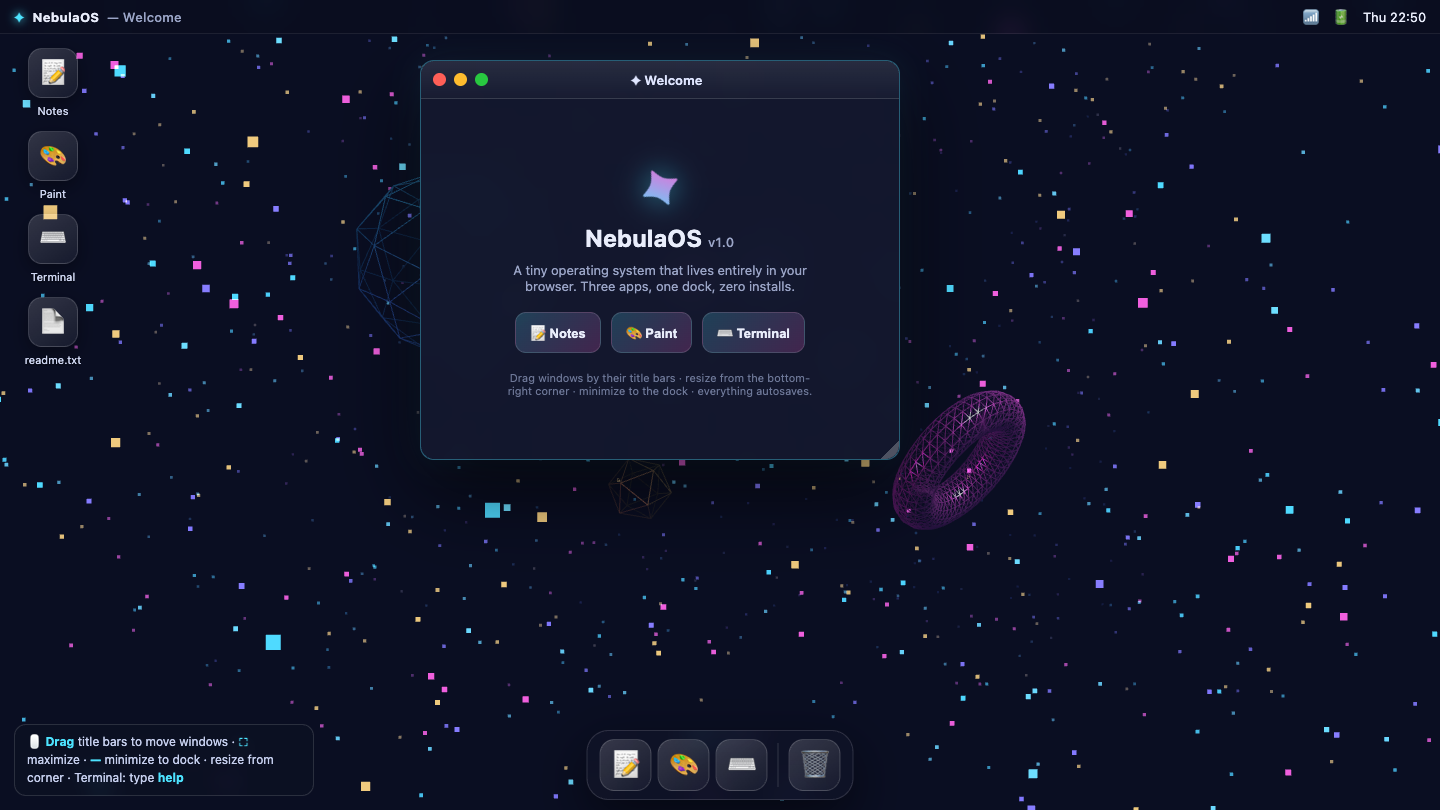 Kimi K3 one-shot build of Webos — GoldieBench AI benchmark screenshot