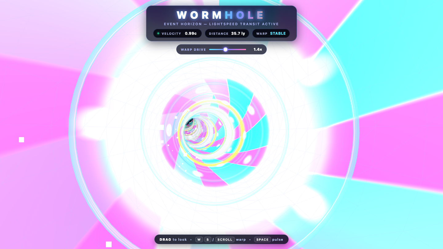Muse Spark 1.2 one-shot build of Wormhole — GoldieBench AI benchmark screenshot